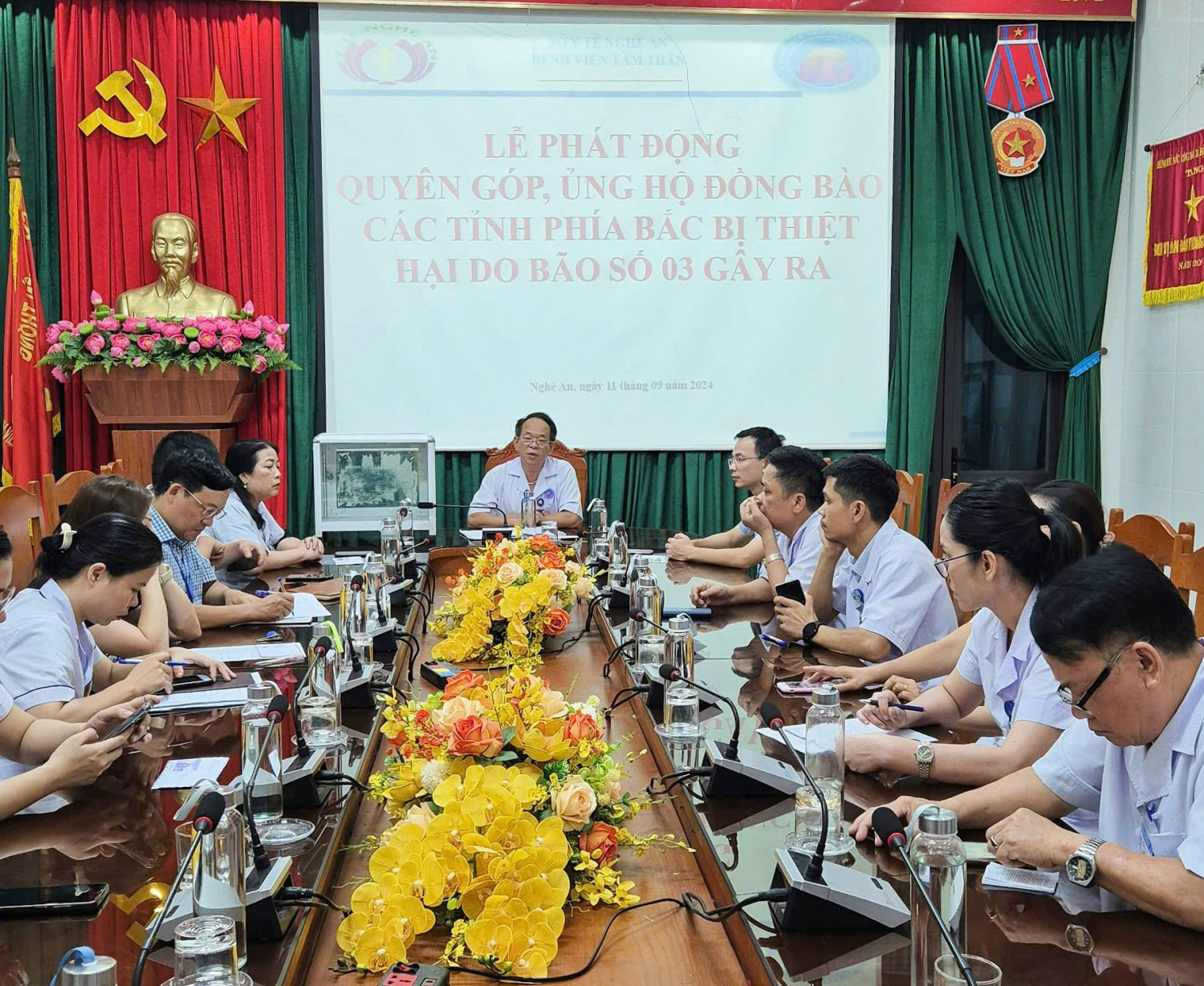 BỆNH VIỆN TÂM THẦN NGHỆ AN PHÁT ĐỘNG ỦNG HỘ ĐỒNG BÀO CÁC TỈNH PHÍA BẮC BỊ THIỆT HẠI DO BÃO SỐ 3 GÂY RA